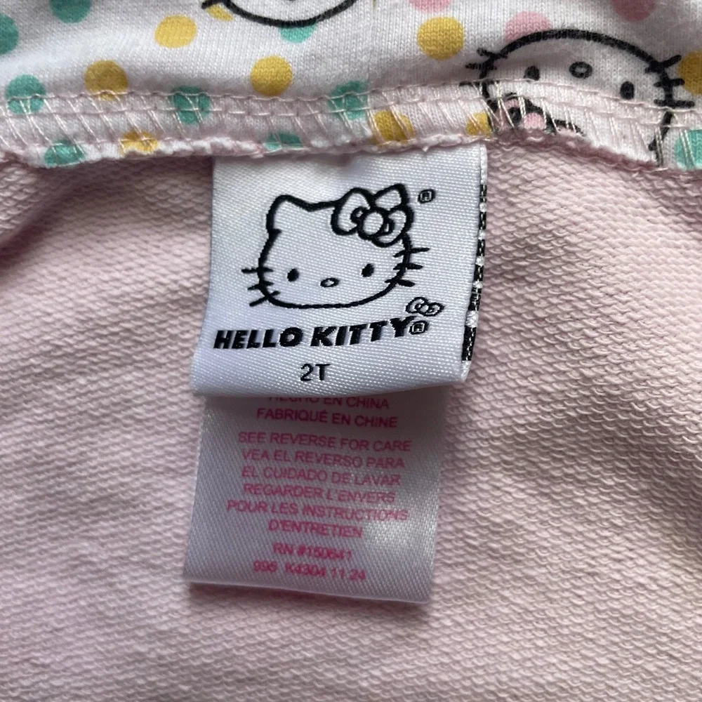 Hello Kitty Pink Zip Up Hoodie with Sequin Rainbow, 2T
